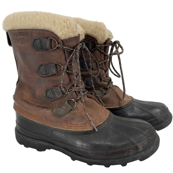 Sorel Bighorn Leather Snow Boots Size 9 - Picture 1 of 12